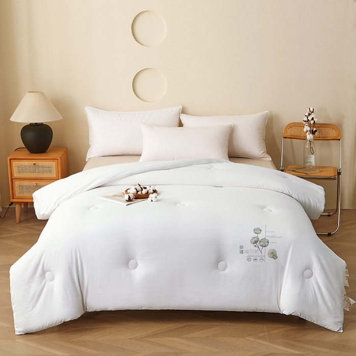 91家纺网 家纺一手货源 找家纺 爱宝被业 2025新款可拆洗水洗棉棉花被芯被子被芯 白色