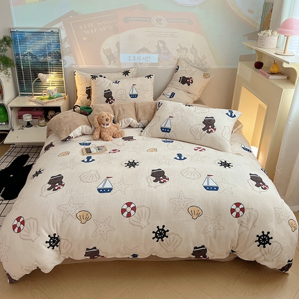 91家纺网 家纺一手货源 找家纺 （总）瑞莱 （上新）2025新款印花牛奶绒四件套-卡通系列