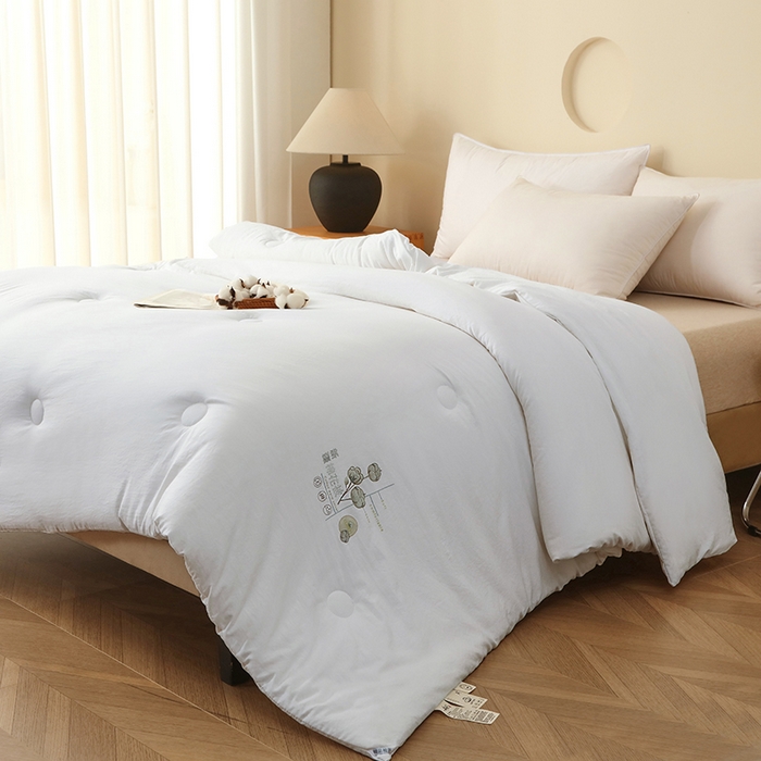 91家纺网 家纺一手货源 找家纺 爱宝被业 2025新款可拆洗水洗棉棉花被芯被子被芯 白色