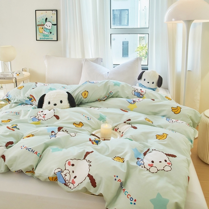 91家纺网 家纺一手货源 找家纺 蘭菲家纺 2024新款全棉小版卡通三丽鸥单被套 水果派