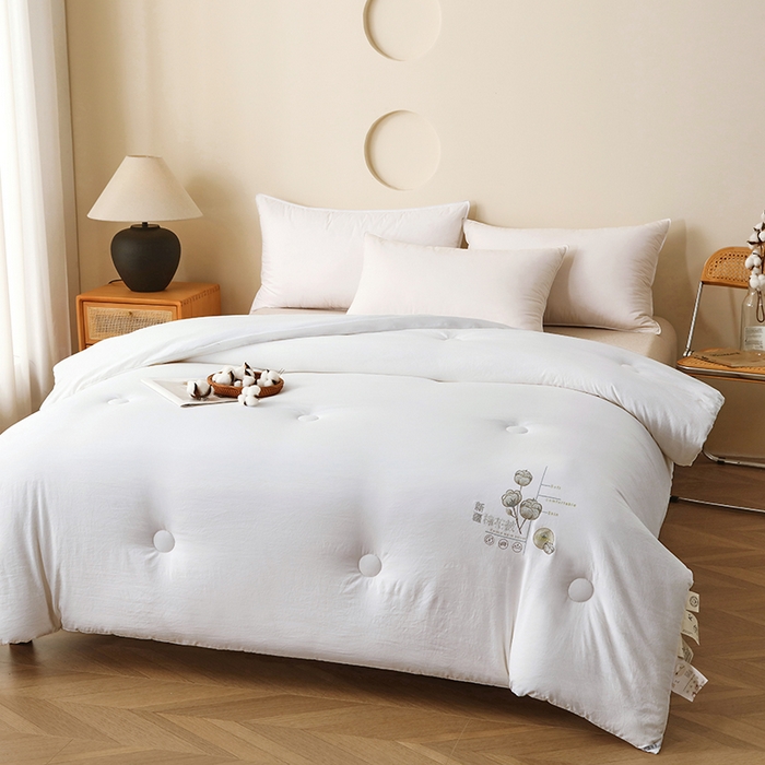 91家纺网 家纺一手货源 找家纺 爱宝被业 2025新款可拆洗水洗棉棉花被芯被子被芯 白色