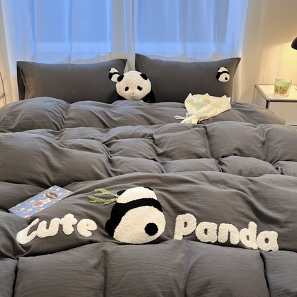 （总）葡萄家 2024新款超柔水洗棉毛巾绣四件套