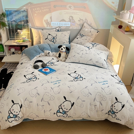 91家纺网 家纺一手货源 找家纺 （总）瑞莱 （上新）2025新款印花牛奶绒四件套-卡通系列