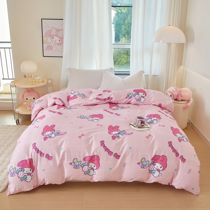 91家纺网 家纺一手货源 找家纺 蘭菲家纺 2024新款全棉小版卡通三丽鸥单被套 美食家