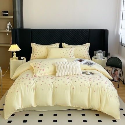 梧桐家居 2024新款120g花海系列亲肤棉四件套 花海-米黄