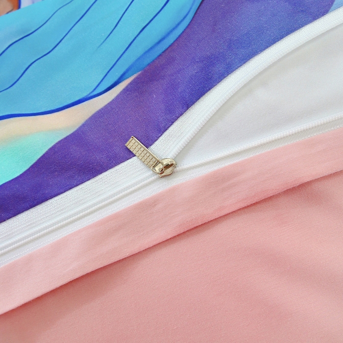 91家纺网 家纺一手货源 找家纺 浩诚 2024新款女孩款全棉大版卡通四件套 人鱼公主