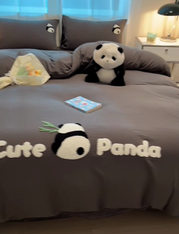 91家纺网 家纺一手货源 找家纺 （总）葡萄家 2024新款超柔水洗棉毛巾绣四件套