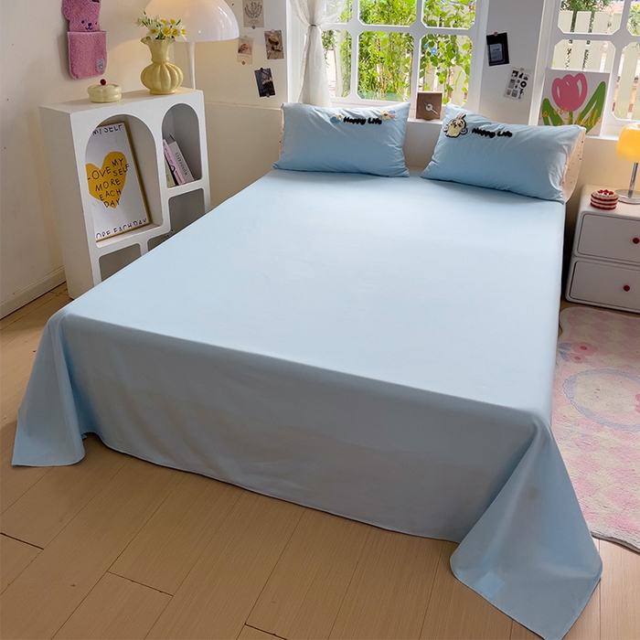 91家纺网 家纺一手货源 找家纺 眠帛家居 2024新款加厚磨毛水洗棉毛巾绣加印大版卡通四件套 卡哇伊