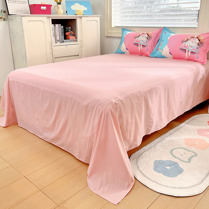 91家纺网 家纺一手货源 找家纺 浩诚 2024新款女孩款全棉大版卡通四件套 甜心宝贝