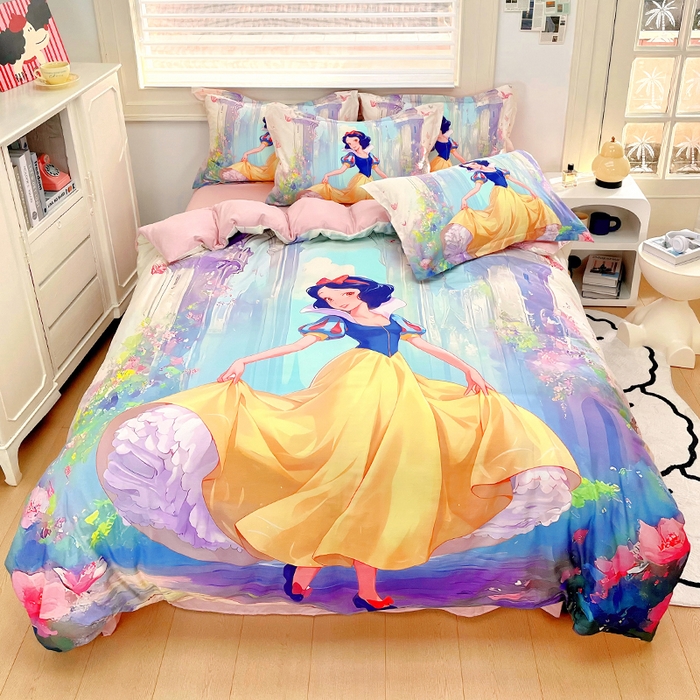 91家纺网 家纺一手货源 找家纺 （总）浩诚 2024新款女孩款全棉大版卡通四件套