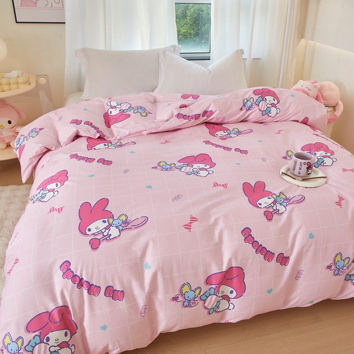 91家纺网 家纺一手货源 找家纺 蘭菲家纺 2024新款全棉小版卡通三丽鸥单被套 美食家