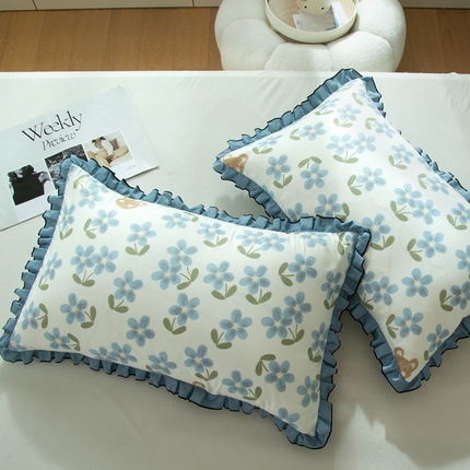 91家纺网 家纺一手货源 找家纺 （总）呦呦南宋 2024新款韩版宽边锁线枕套48x74cm单只装高克重芦荟棉单品枕头套