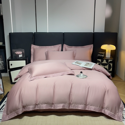 91家纺网 家纺一手货源 找家纺 梧桐家居 2024新款50双股100支罗意威系列四件套 罗意威-浅豆沙