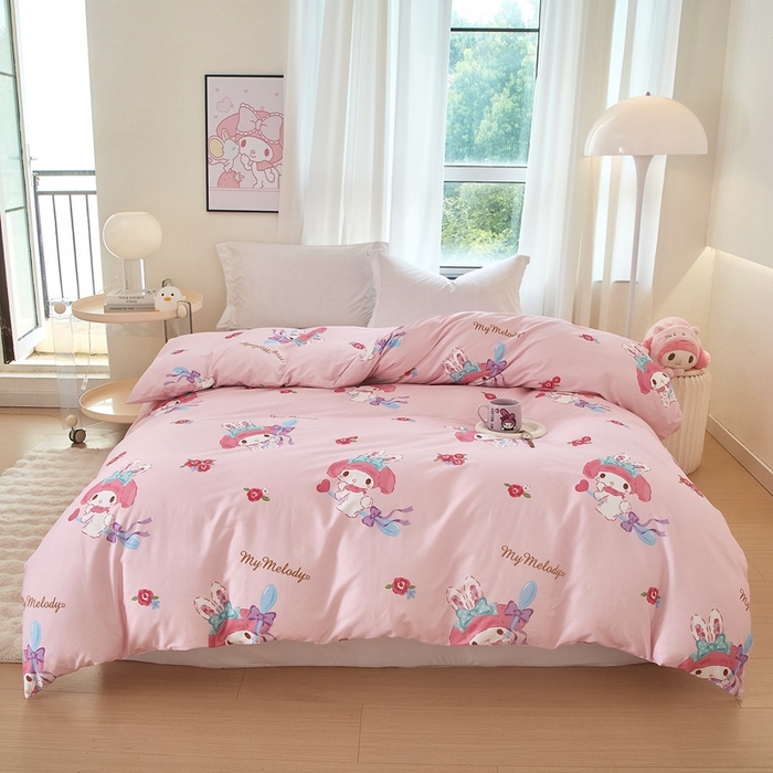 91家纺网 家纺一手货源 找家纺 蘭菲家纺 2024新款全棉小版卡通三丽鸥单被套 小美(圆）