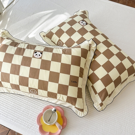 91家纺网 家纺一手货源 找家纺 （总）呦呦南宋 2024新款韩版宽边锁线枕套48x74cm单只装高克重芦荟棉单品枕头套