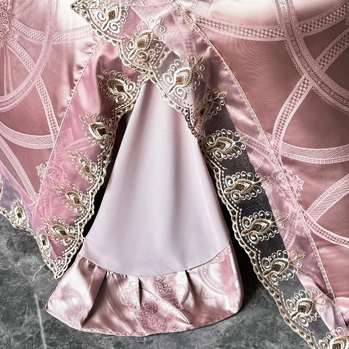 91家纺网 家纺一手货源 找家纺 七夜居 2025新款蕾丝花边欧式贡缎提花四件套礼盒装 梦语