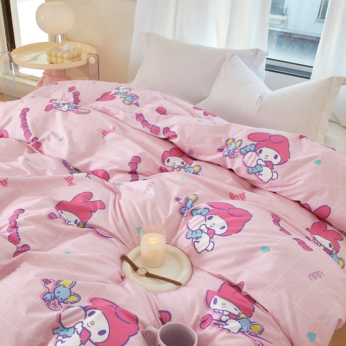 91家纺网 家纺一手货源 找家纺 蘭菲家纺 2024新款全棉小版卡通三丽鸥单被套 美食家