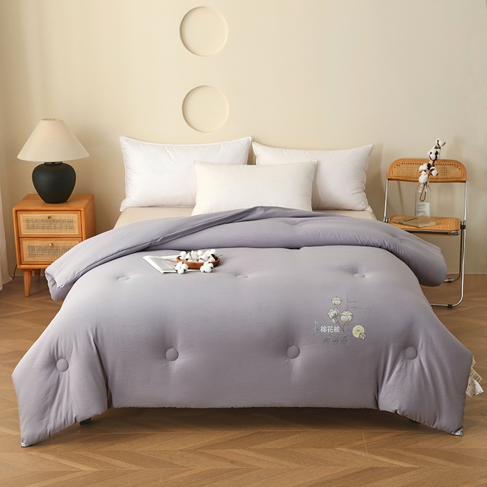 91家纺网 家纺一手货源 找家纺 爱宝被业 2025新款可拆洗水洗棉棉花被芯被子被芯 灰色