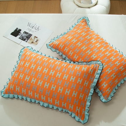 91家纺网 家纺一手货源 找家纺 （总）呦呦南宋 2024新款韩版宽边锁线枕套48x74cm单只装高克重芦荟棉单品枕头套