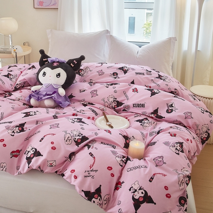 91家纺网 家纺一手货源 找家纺 蘭菲家纺 2024新款全棉小版卡通三丽鸥单被套 小美库