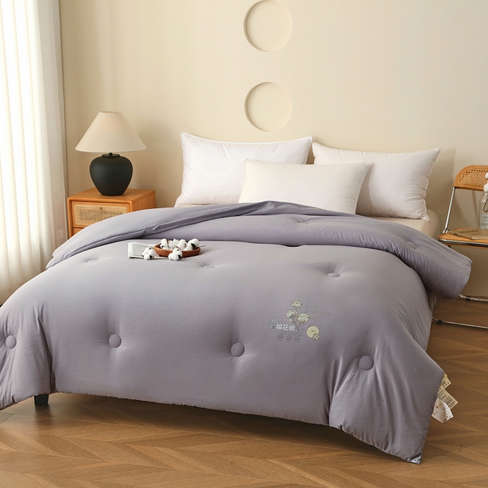 91家纺网 家纺一手货源 找家纺 爱宝被业 2025新款可拆洗水洗棉棉花被芯被子被芯 灰色