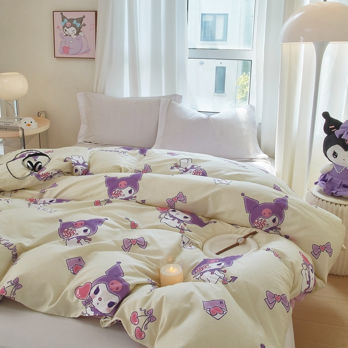 91家纺网 家纺一手货源 找家纺 蘭菲家纺 2024新款全棉小版卡通三丽鸥单被套 棒棒糖