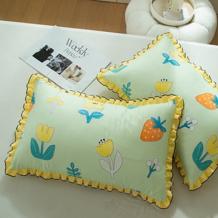 91家纺网 家纺一手货源 找家纺 （总）呦呦南宋 2024新款韩版宽边锁线枕套48x74cm单只装高克重芦荟棉单品枕头套