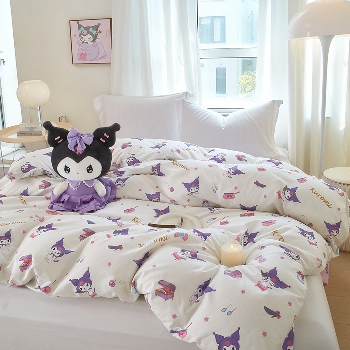 91家纺网 家纺一手货源 找家纺 蘭菲家纺 2024新款全棉小版卡通三丽鸥单被套 小臭美