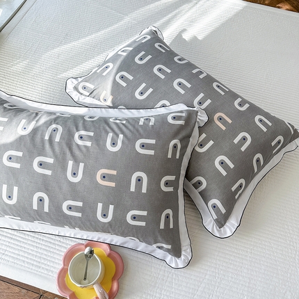 91家纺网 家纺一手货源 找家纺 （总）呦呦南宋 2024新款韩版宽边锁线枕套48x74cm单只装高克重芦荟棉单品枕头套