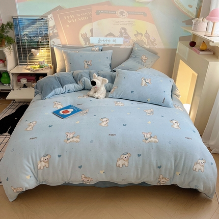 91家纺网 家纺一手货源 找家纺 （总）瑞莱 （上新）2025新款印花牛奶绒四件套-卡通系列