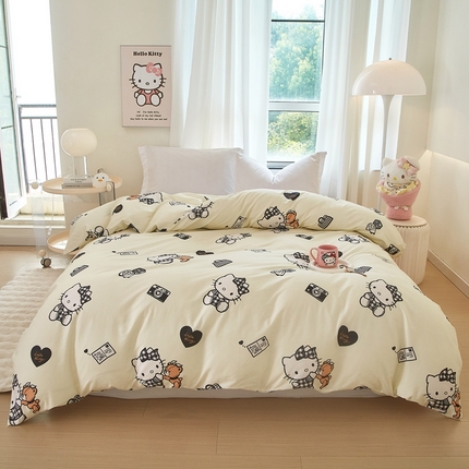 蘭菲家纺 2024新款全棉小版卡通三丽鸥单被套 小布熊