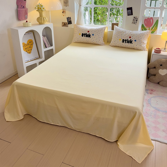 91家纺网 家纺一手货源 找家纺 眠帛家居 2024新款加厚磨毛水洗棉毛巾绣加印大版卡通四件套 兔兔