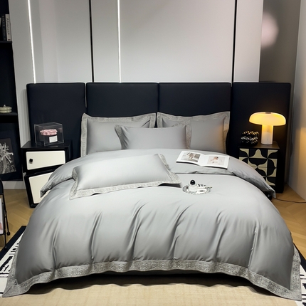 梧桐家居 2024新款50双股100支罗意威系列四件套 罗意威-高级灰