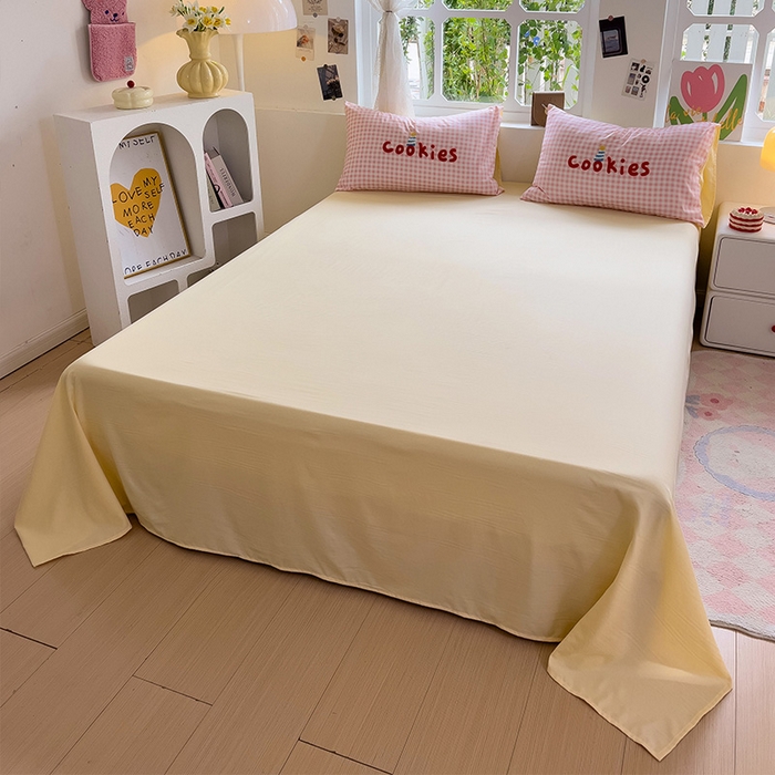 91家纺网 家纺一手货源 找家纺 眠帛家居 2024新款加厚磨毛水洗棉毛巾绣加印大版卡通四件套 可乐