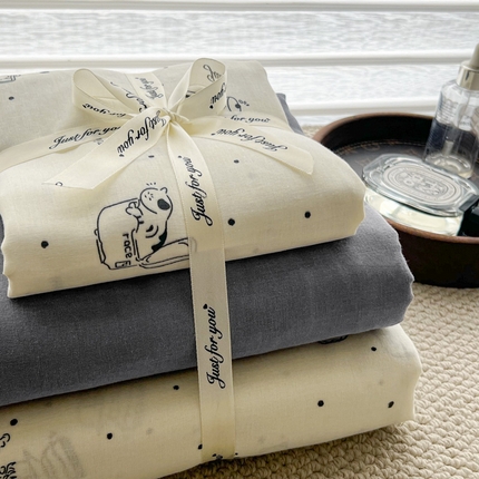 91家纺网 家纺一手货源 找家纺 （总）一比一家纺 2025新款全棉母婴级抗菌有氧全棉双层纱亲肤全棉小清新印花三件套四件套