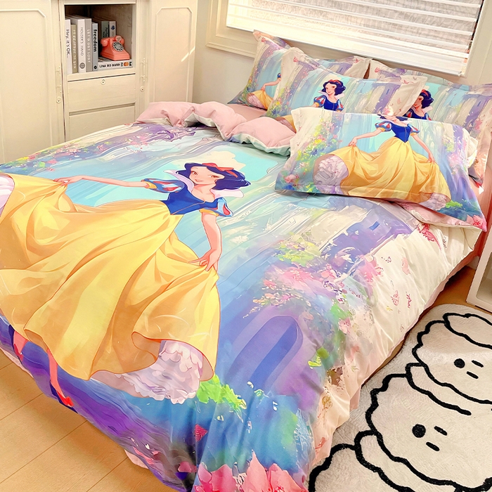 91家纺网 家纺一手货源 找家纺 （总）浩诚 2024新款女孩款全棉大版卡通四件套