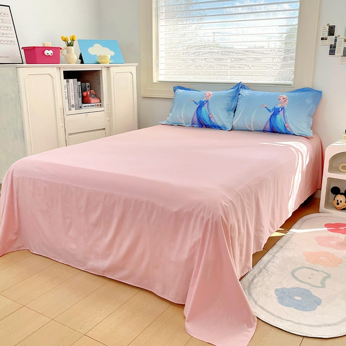 91家纺网 家纺一手货源 找家纺 浩诚 2024新款女孩款全棉大版卡通四件套 莎莎公主