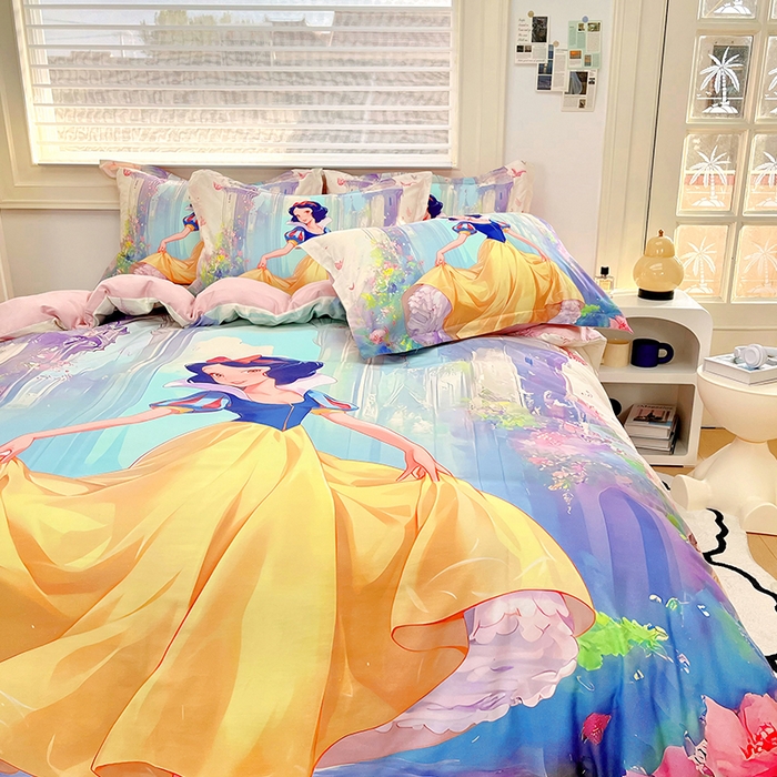 91家纺网 家纺一手货源 找家纺 （总）浩诚 2024新款女孩款全棉大版卡通四件套