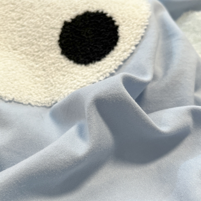 91家纺网 家纺一手货源 找家纺 葡萄家 2024新款超柔水洗棉毛巾绣四件套熊猫天空蓝