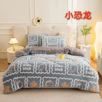 91家纺网 家纺一手货源 找家纺 （总）畅销被业2025新款加厚保暖雪花绒冬被春秋被被子被芯（跨境）