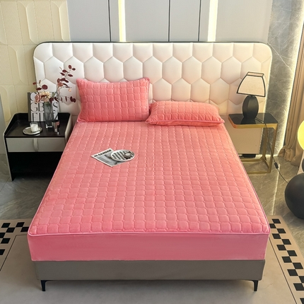 91家纺网 家纺一手货源 找家纺 （总）栩裕纺织 2025新款纯色系列牛奶绒夹棉床笠