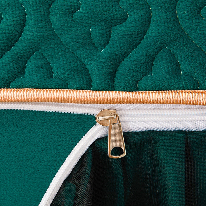 91家纺网 家纺一手货源 找家纺 罗艺轩 2024新款高克重水晶绒夹棉床裙四件套-欧典风尚 欧典风尚-黛绿色