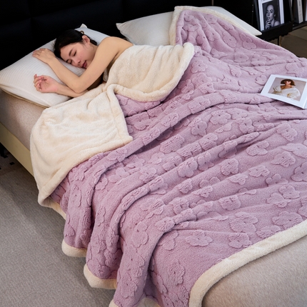 91家纺网 家纺一手货源 找家纺 （总）首尔家纺 2024新款提花舒棉绒塔芙绒羊羔绒双层毛毯