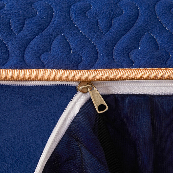 91家纺网 家纺一手货源 找家纺 罗艺轩 2024新款高克重水晶绒夹棉床裙三件套-欧典风尚 欧典风尚-宝石蓝