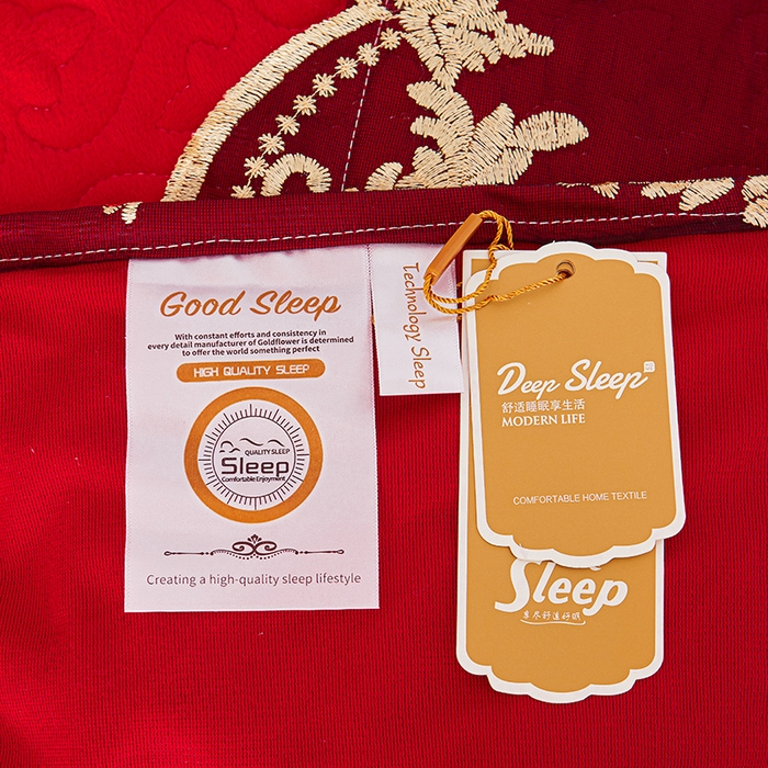 91家纺网 家纺一手货源 找家纺 罗艺轩 2024新款高克重水晶绒夹棉床裙三件套-欧典风尚 欧典风尚-喜庆红