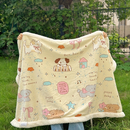 91家纺网 家纺一手货源 找家纺 （总）百寐 2024新款多功能牛奶绒+羊羔绒毛毯