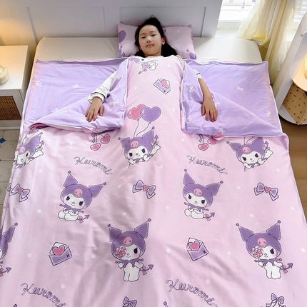 91家纺网 家纺一手货源 找家纺 （总）吉咪兔家纺 2024新款三丽鸥库洛米儿童睡袋四季通用中大童纯棉秋冬季加厚小孩学生防踢被子
