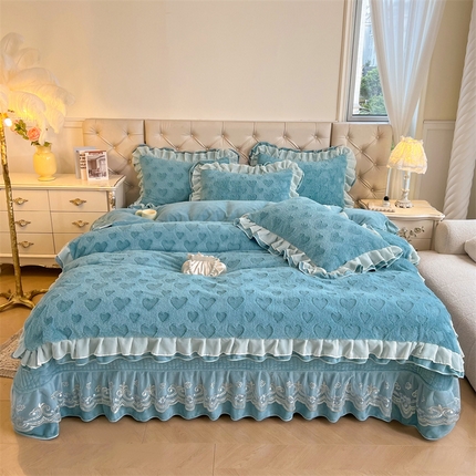 91家纺网 家纺一手货源 找家纺 （总）宜凡家纺 2024新款A类牛奶绒剪花绒床盖四件套