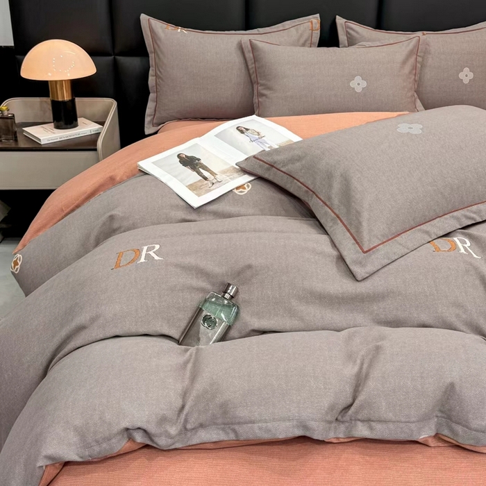 91家纺网 家纺一手货源 找家纺 优品阁 2024新款全棉磨毛四件套单品系列-单被套迪诺之旅-灰