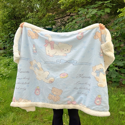 91家纺网 家纺一手货源 找家纺 （总）百寐 2024新款多功能牛奶绒+羊羔绒毛毯